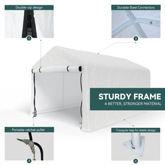 FUNG YARD 10' × 17' Outdoor Carport Heavy Duty Car Canopy