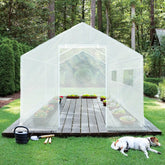 FUNG YARD 9.2' × 10.2' Outdoor Walk-in Greenhouse With Screen Windows