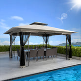 FUNG YARD 11' × 13' Outdoor Patio Gazebo with Netting