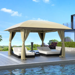 FUNG YARD 11' × 11' Outdoor Patio Gazebo with Netting and Curtains