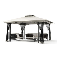 FUNG YARD 11' × 13' Outdoor Patio Gazebo with Netting