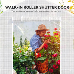 FUNG YARD 9.2' × 10.2' Outdoor Walk-in Greenhouse With Screen Windows