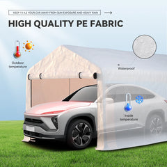 FUNG YARD 10' × 17' Outdoor Carport Heavy Duty Car Canopy