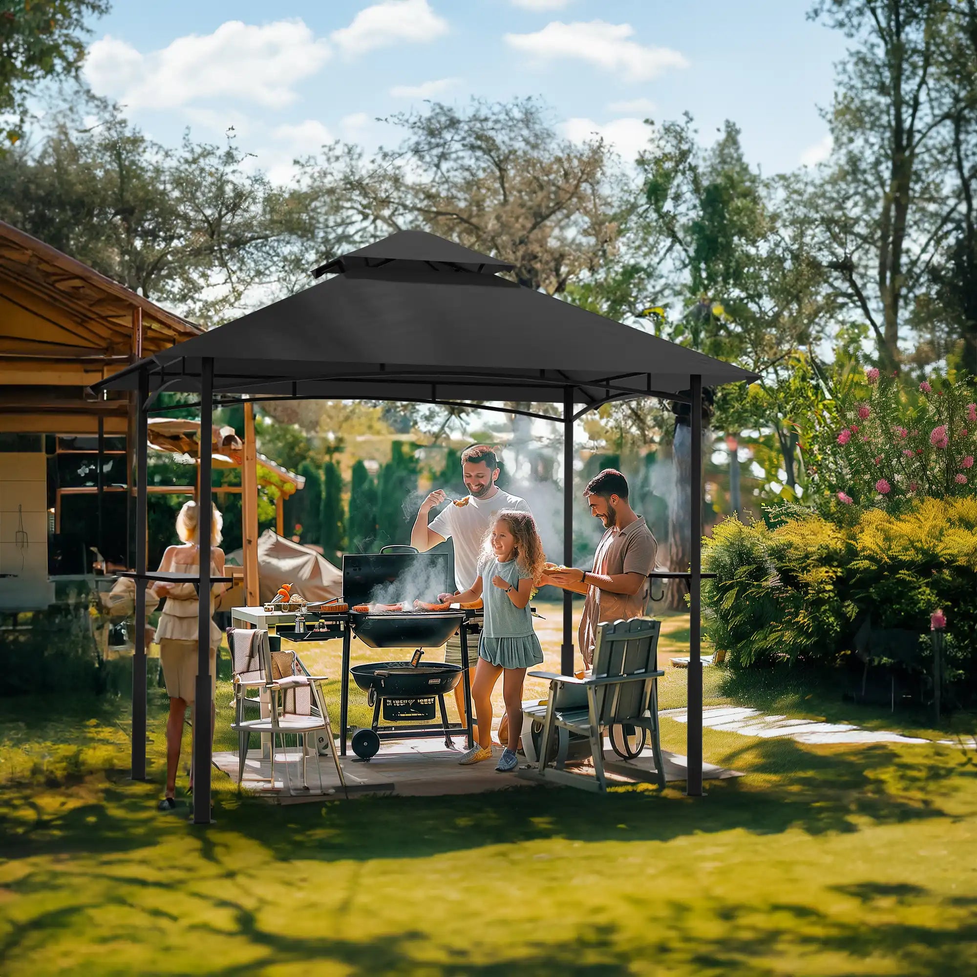 FUNG YARD 8' × 5' Outdoor Grill Gazebo for Barbecue