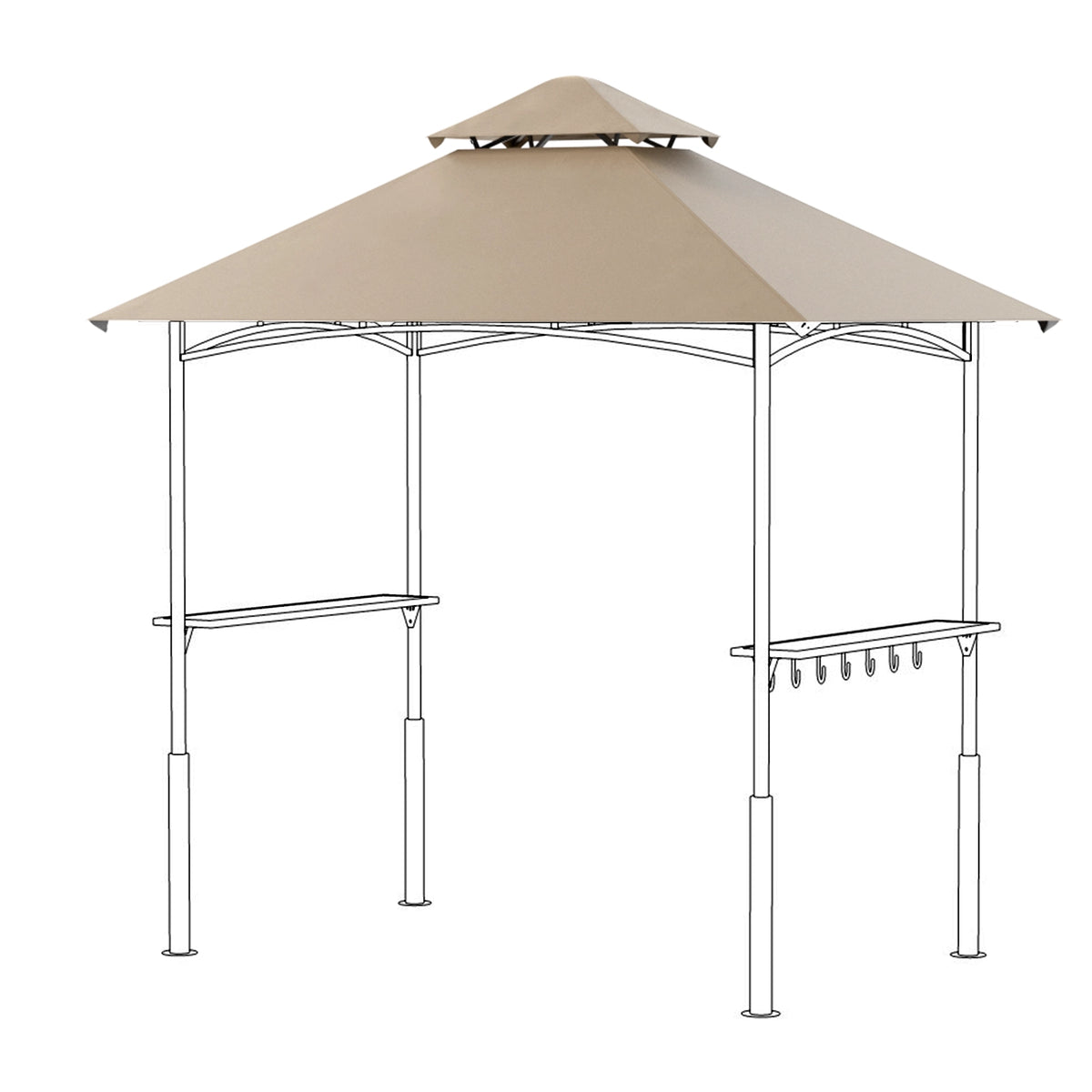 FUNG YARD 8' × 5' Outdoor Grill Gazebo Replacement Canopy