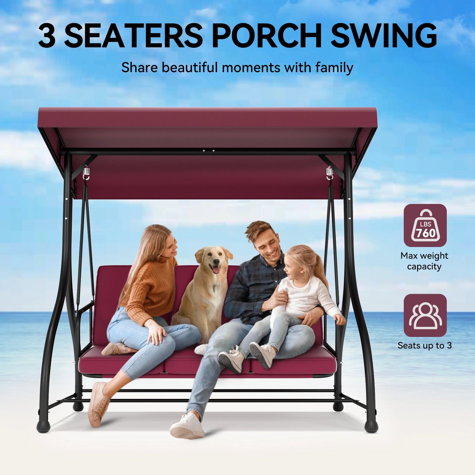 heavy duty outdoor swing with canopy