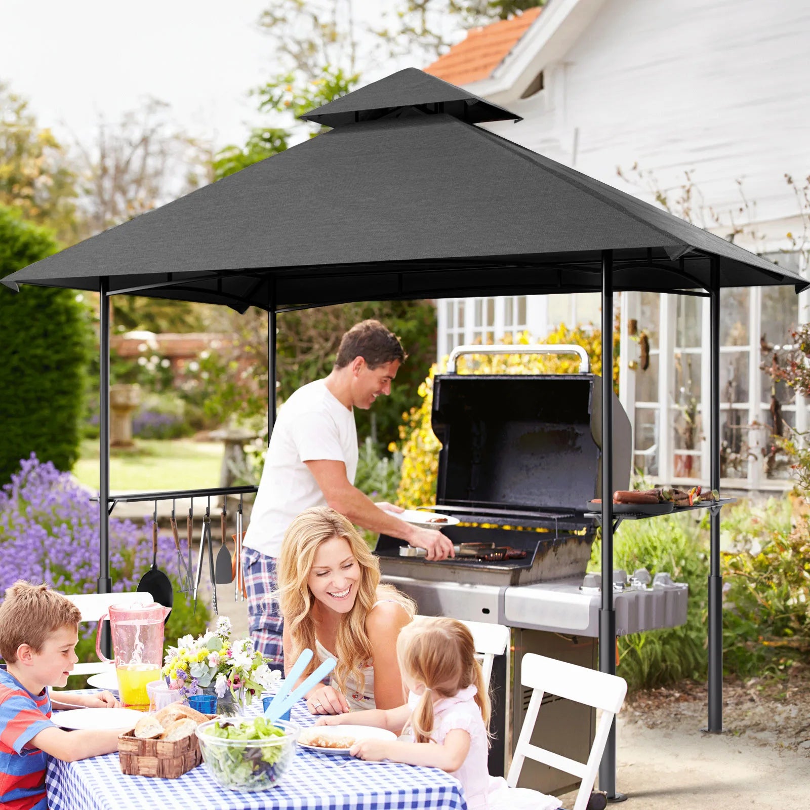 FUNG YARD 8' × 5' Outdoor Grill Gazebo for Barbecue