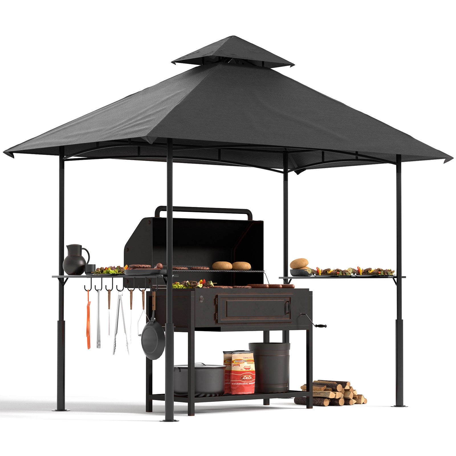 FUNG YARD 8' × 5' Outdoor Grill Gazebo for Barbecue