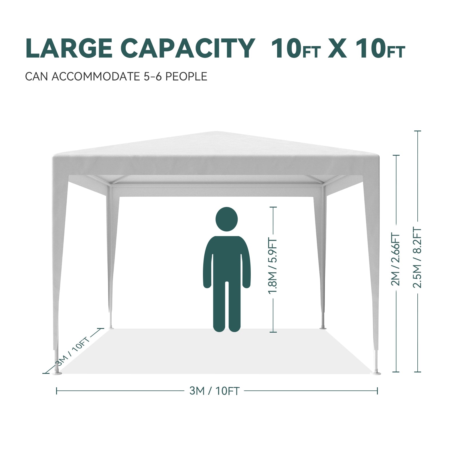 FUNG YARD 10' × 10' Outdoor Portable Canopy For Patio